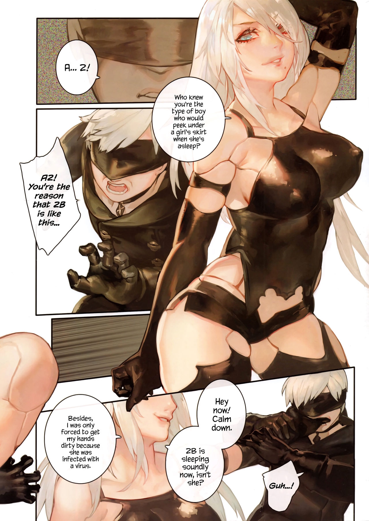 Titsy blondes from the game Nier succulent riding (+porn comics)