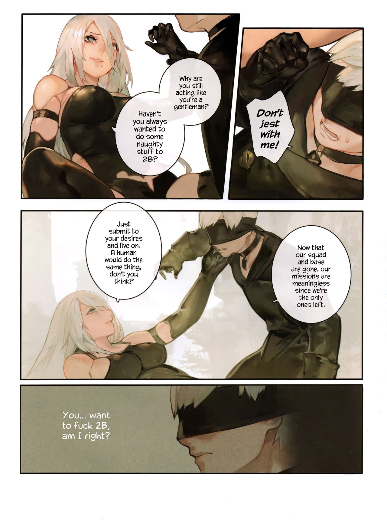 Titsy blondes from the game Nier succulent riding (+porn comics)