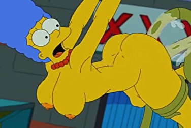 Marge Simpson was fucked all over with long tentacles