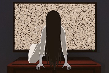 This time Sadako came back to fuck two people at once