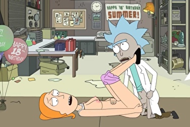 Rick fucked Summer in the pussy and anus (Rick and Morty)