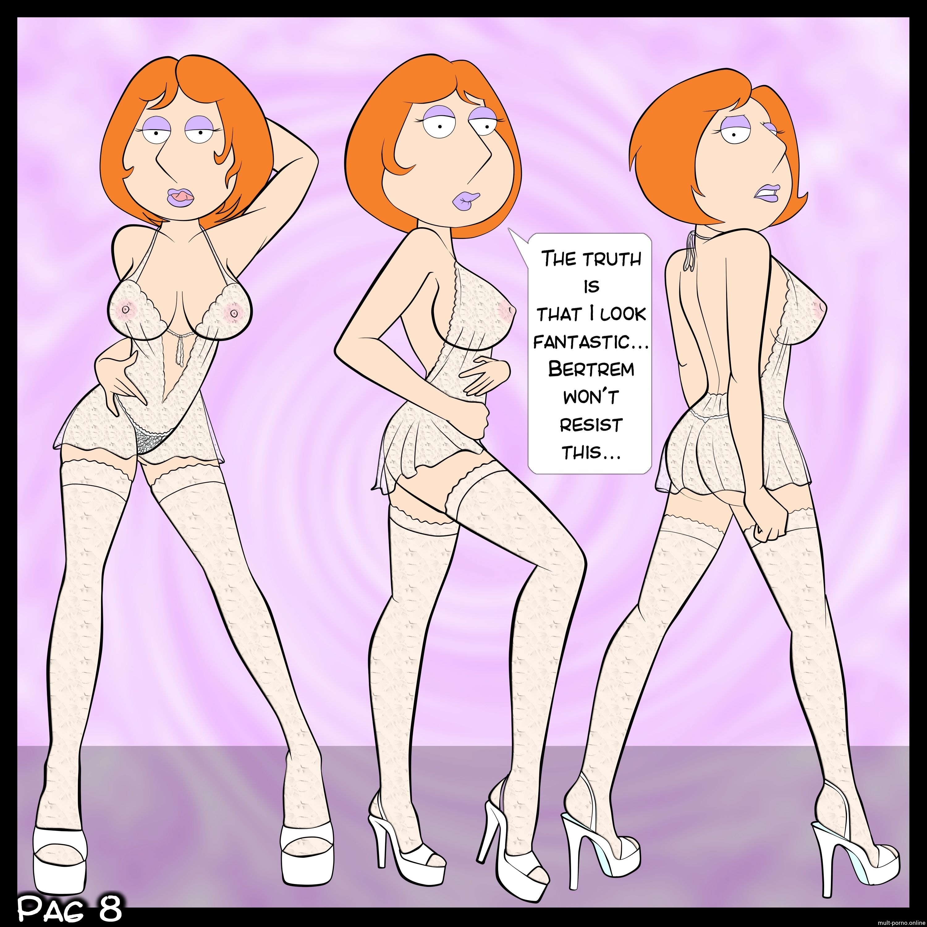 Evening sex ended with cum on redhead Lois' face (+porn comics)