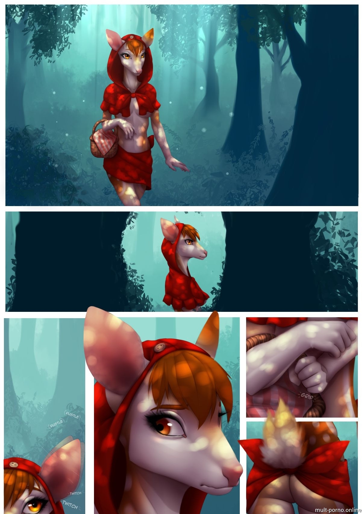 A furry wolf attacked Red Riding Hood in the woods and cum creampie (+porn comics)