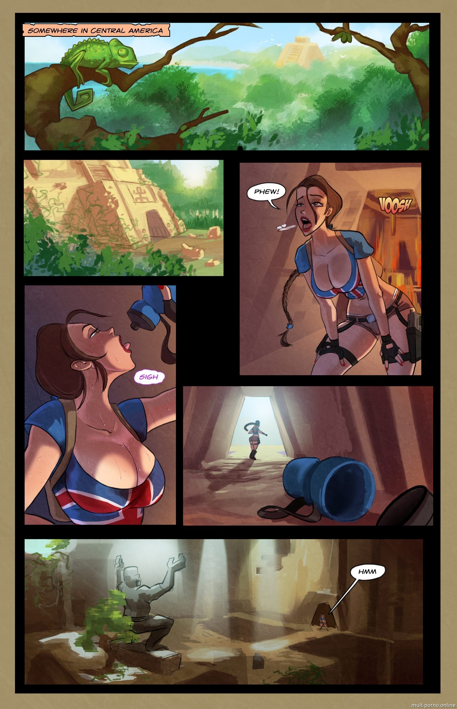 Monsters in a cave crowd fuck Lara Croft deep in the anus (Part 1) (+porn comics)
