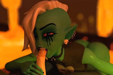 Lord Dominator nibbles on a stranger's dick and turns him on