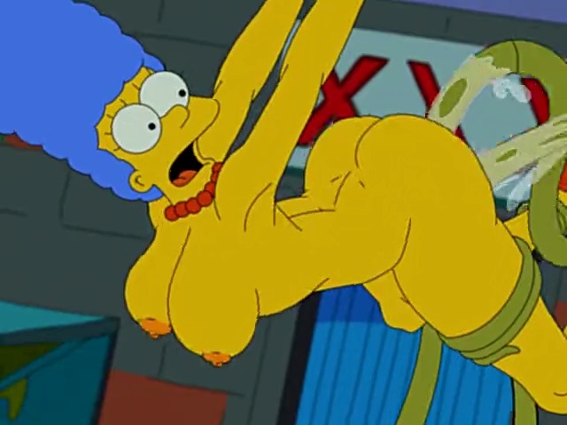Marge Simpson Fucked By Tentacles - Marge Simpson was fucked all over with long tentacles - Hentai