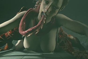 Baby Claire cries from rough sex with Resident Evil's Liquor
