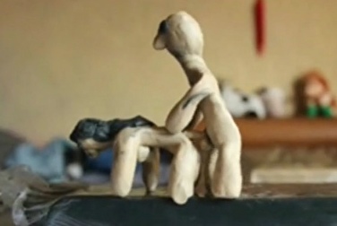 Fucked doggystyle plasticine friend and flooded the camera with cum
