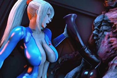 This monster's dick is too big, but not for Samus Aran