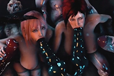 My girlfriend and I have a problem - there's a monster with two huge dicks at once