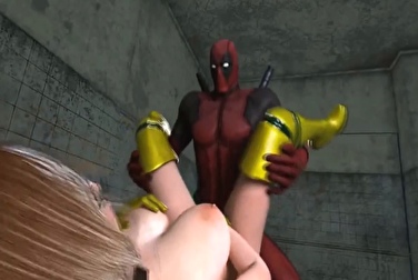 Deadpool fucked a babe and came on her tits